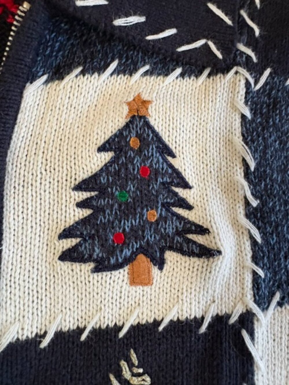 Vintage Pappagallo 80s 90s Cottagecore American Holiday Zip Sweater Vest Small - Picture 7 of 10